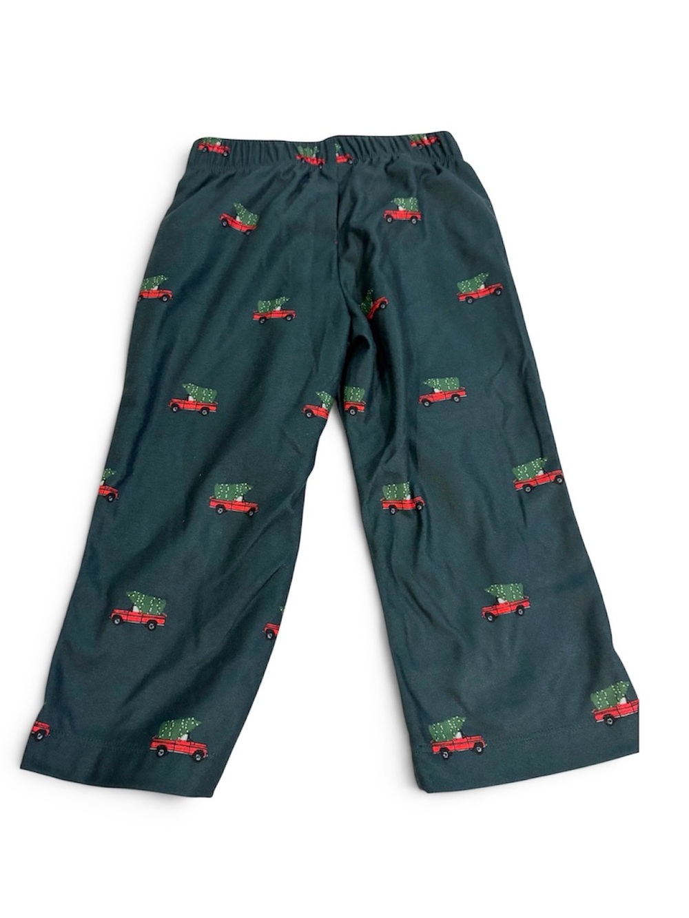 J.Crew Crewcuts Green Pajama Pants with Red Xmas Tree Truck Print NEW Size 2-3